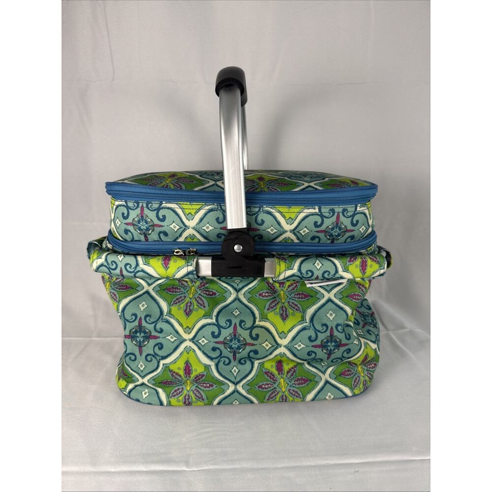 Cost Plus World Market Collapsable Insulated Food Carrier / Picnic Bag Basket